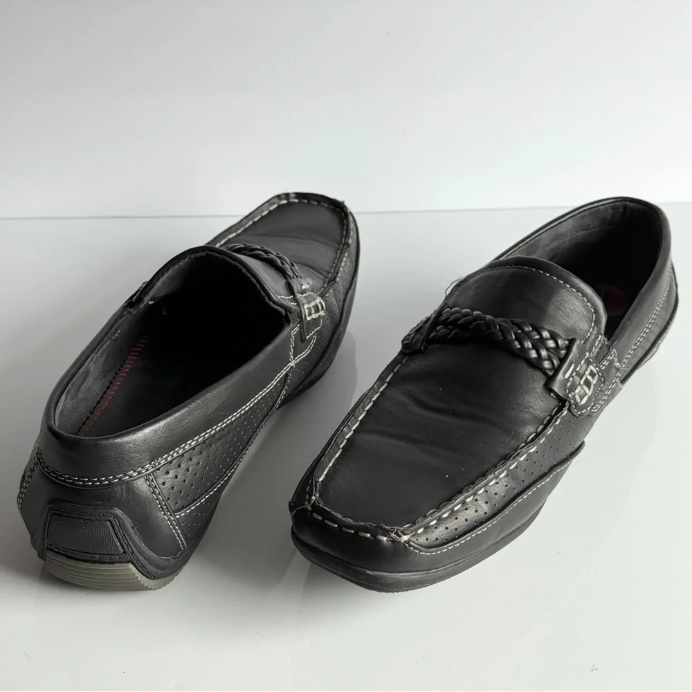 Black Leather Men's Loafers